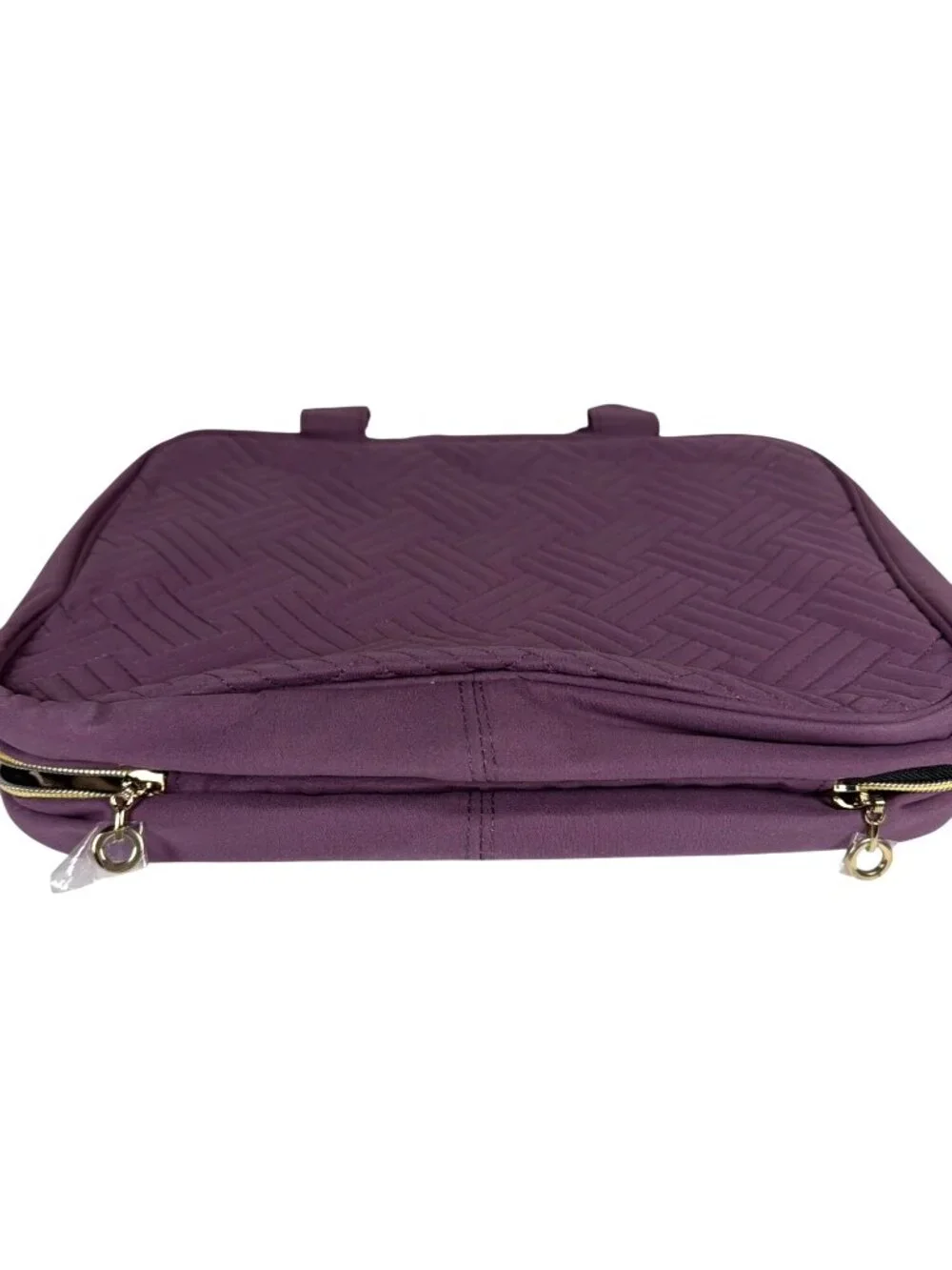 Travel Toiletry Bag Hanging Hook Quilted Fabric Purple Zipper Closures BagSmart